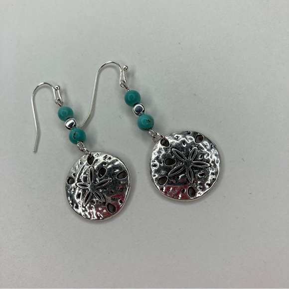 ๐ฐ ๐ ๐ ๐ ๐ ๐ฐ Sand Dollar and Turquoise Dangle Earrings - Picture 8 of 15